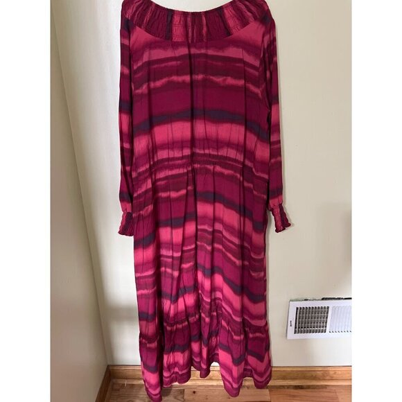 Terra & Sky  Dress  3X  Striped Casual Dress Elastic Waist Beachy Boho Vacation - Picture 8 of 9